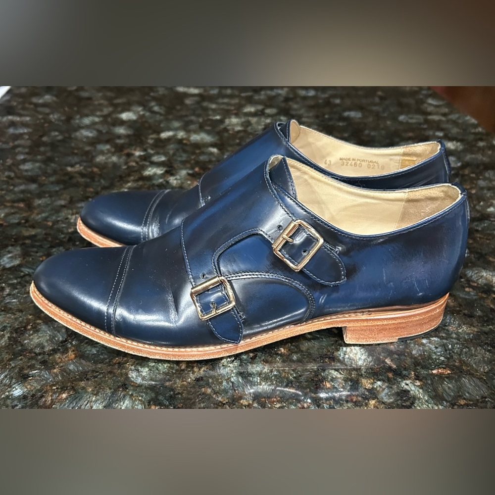 The Office of Angela Scott Monk Strap Oxford Mr. Colin Ocean Blue shoes 11 US